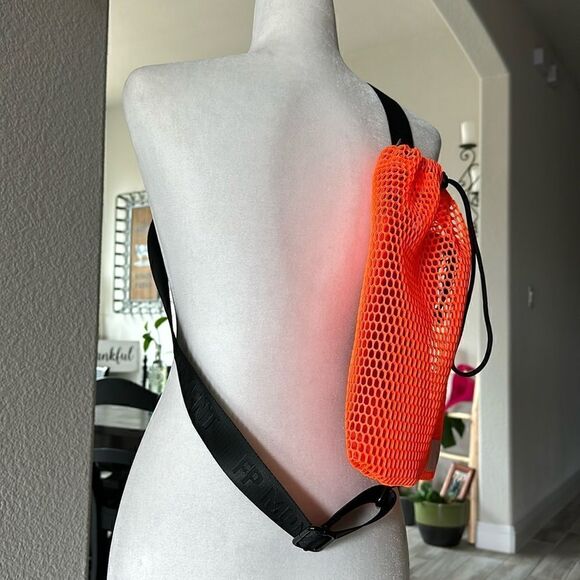 NWOT Free People Mesh Sling Royal Orange Double Bag Thick Band Crossbody Purse - Picture 10 of 12